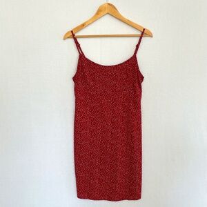 BRANDY MELVILLE Size Small Colleen Red Ditsy Floral Spaghetti Strap Mini Dress